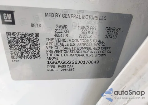 2018 Cadillac Ats Premium Luxury from USA, damaged, VIN 1G6AG5SS2J0170649